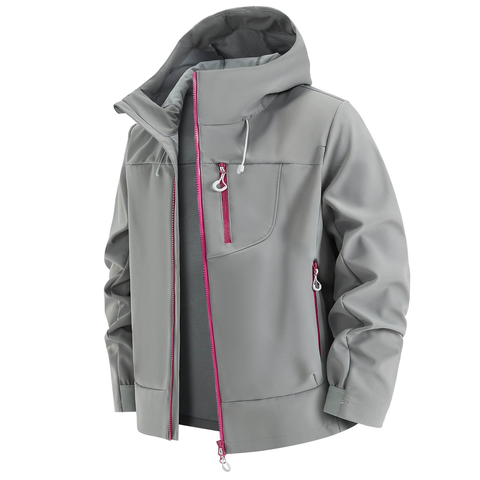 Generisch Damen Fleecejacke Allwetter-Softshell-Fleece-gefütterte Jacke, winddicht, wasserabweisend, Outdoor, Wandern, warmer Wintermantel