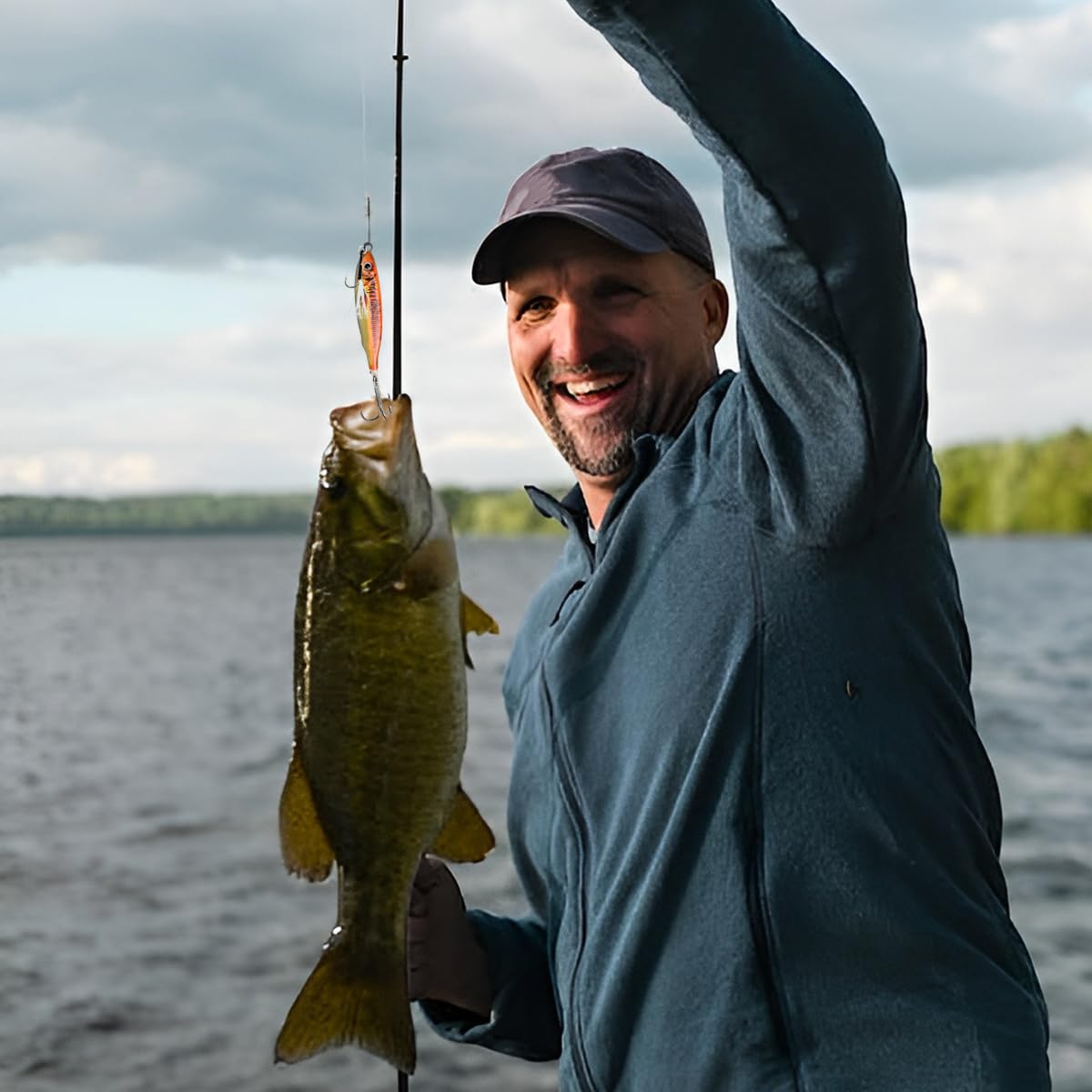 Señuelos de Pesca Hundidos con Impresión 3D, WASAGA 5 Piezas 20g/30g/40g/60g/80g Cebo Giratorio de Metal Duro para Agua Salada y Agua Dulce para Lubina y Caballa y Señuelo de Jigging