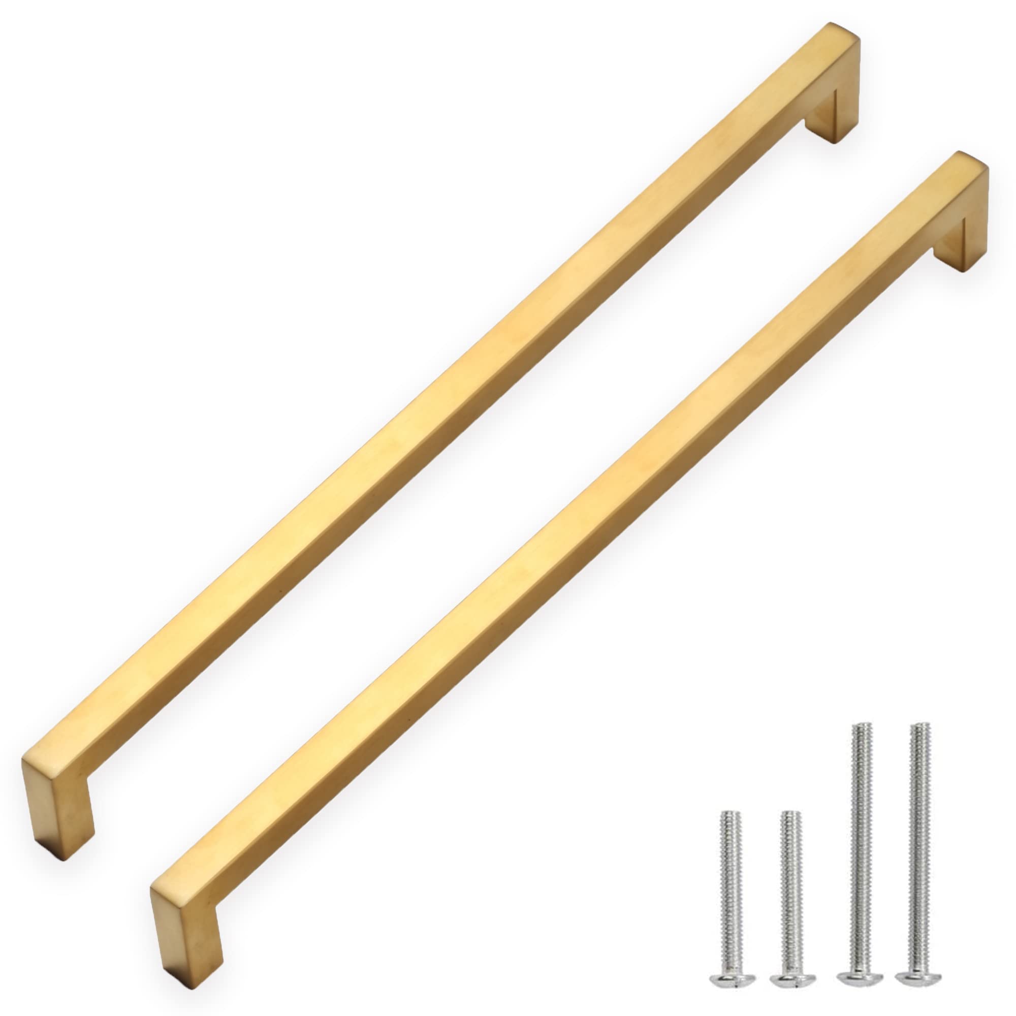 Photo 1 of ***SEE NOTES*** Cabinet Pulls Gold Cabinet Handles Square Drawer Pulls, 2 Pack 15 Inch Stainless