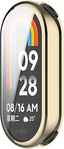 Miniatura 4 de FitTurn Funda protectora de pantalla para Xiaomi Smart Band 8 Watch TPU Slim Case Cover marco de color de metal chapado cobertura completa 3D