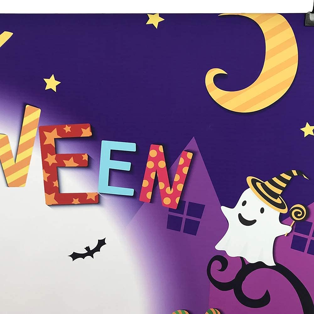 Buy 2 get 3 OUYIDA Halloween Theme Backdrop Horror Pumpkin Lantern Photography Background Cartoon Halloween Photo Decoration Happy Halloween Party Decorations Cake Table Banner 8X8FT TP313D