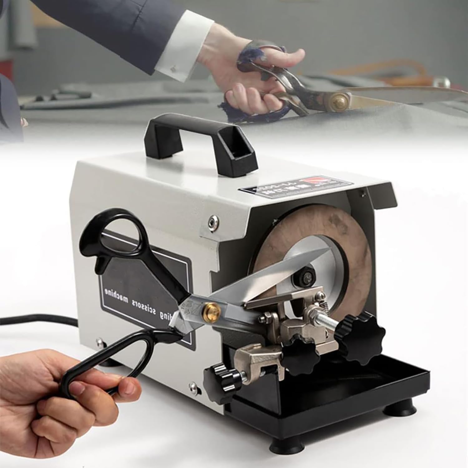 Electric Scissors Sharpener 2800RPM Professional Industrial Knife Sharpene Width 50mm Grinding Scissors Machine for Tailor Kitchen Clothing Scissors