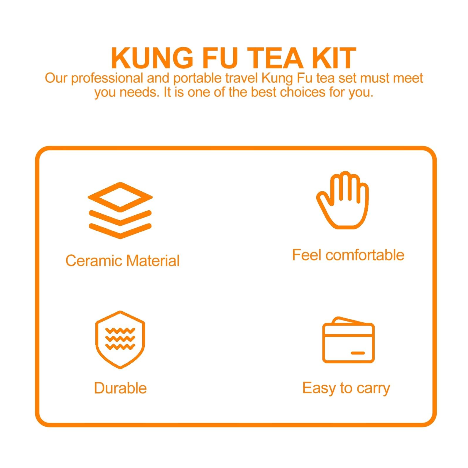 DOITOOL Kit de Té de Kung Fu Portátil Estuche Compacto de Cerámica Tetera y 2 Tazas Anti-escaldado Adecuado para Viaje y Uso en Casa