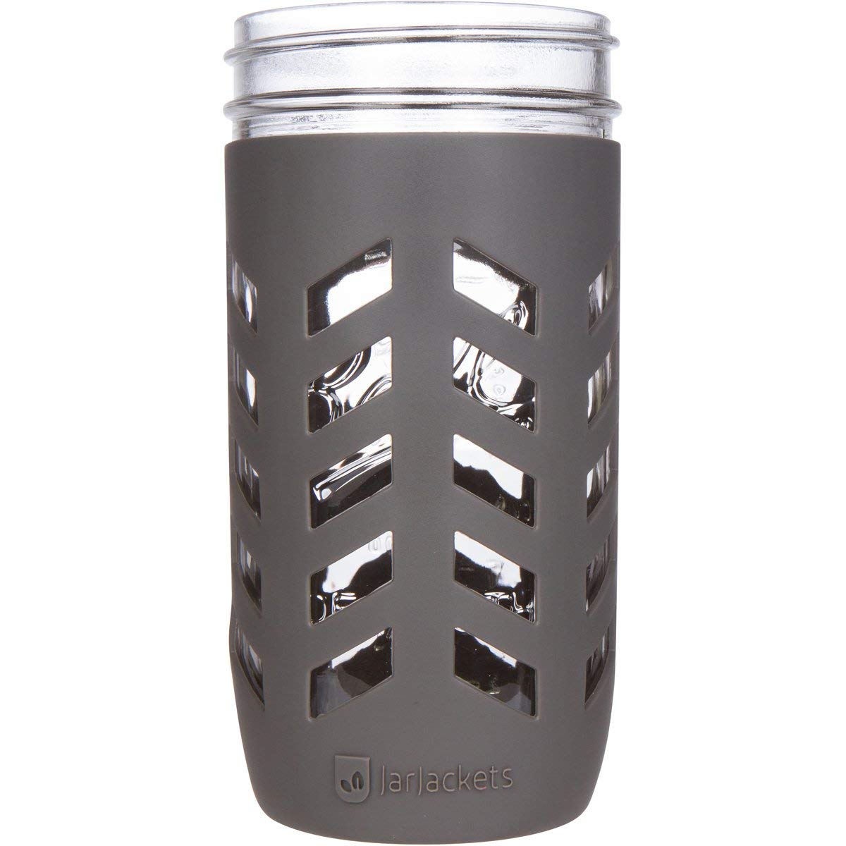 JarJackets Silicone Mason Jar Protector Sleeve - Fits Ball, Kerr 24oz (1.5 pint) Wide-Mouth Jars | Package of 1 (Charcoal)