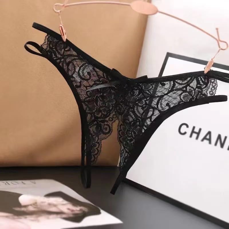Spitzen-Tangas für Damen, Stretch, French Knickers, Übergröße, G-String, Tanga, sexy Unterwäsche mit Schleife hinten, Hipster-Höschen, freche Bikini-Tangas mit niedriger Taille, Slips, ausgehöhlt,