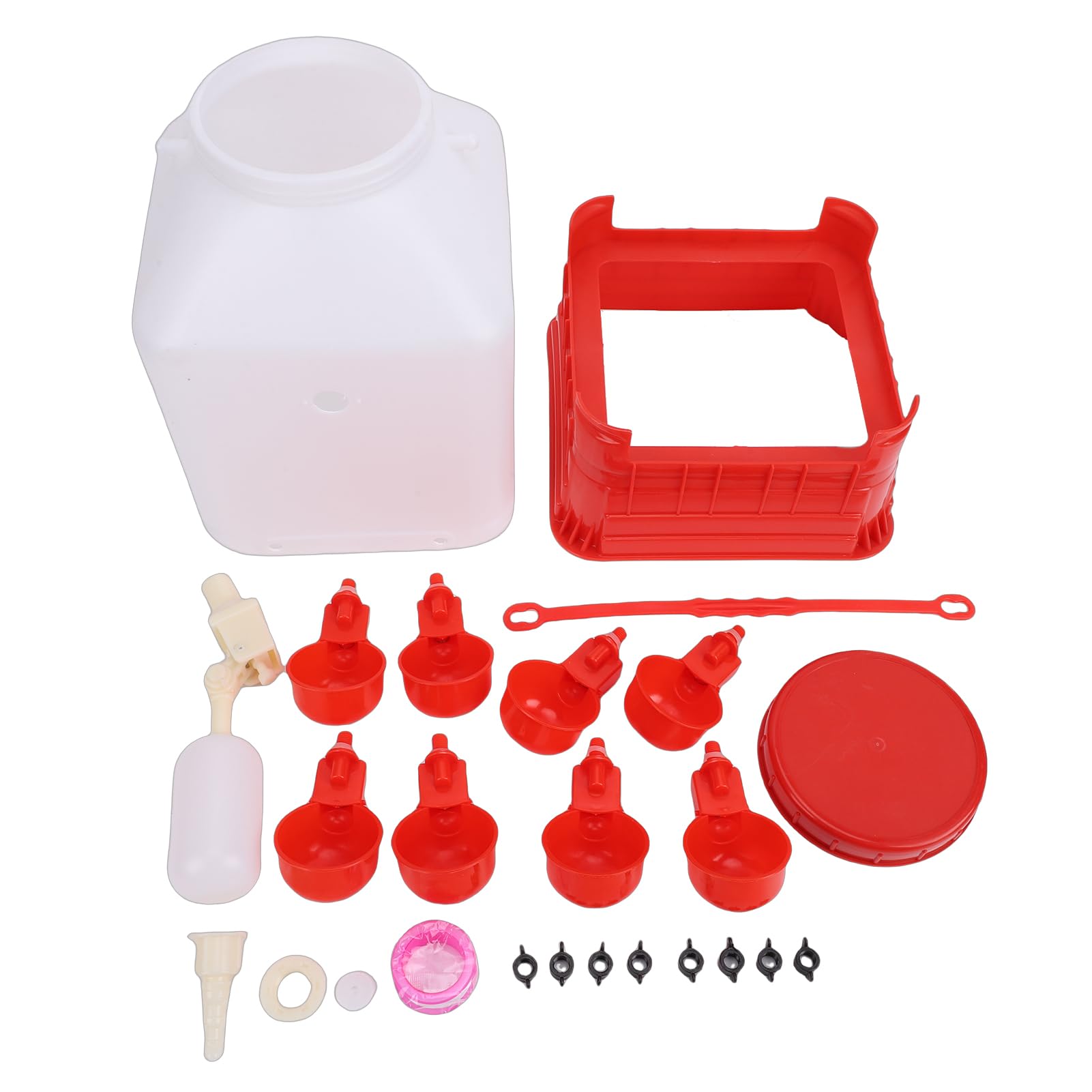 Haofy Abbeveratoio Automatico per Pollame, Design in Plastica da 10 Litri con 4 Ciotole per Anatre e Polli in Ambienti Agricoli