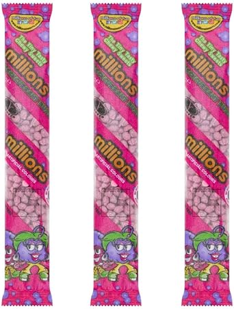 Deliciously Tangy Blackcurrant Buzz Flavour Millions Sweet 55g Pack of 3