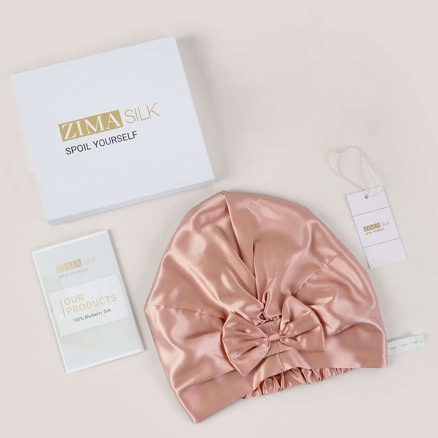 ZIMASILK 22 Momme Adjustable 100% Pure Mulberry Silk Bonnet for Sleeping Women, Double-Layered Silk Hair Bonnet for Anti-Frizz & Hair Protection – Reduces Slipping (1Pc, Blush Pink) - Image 8