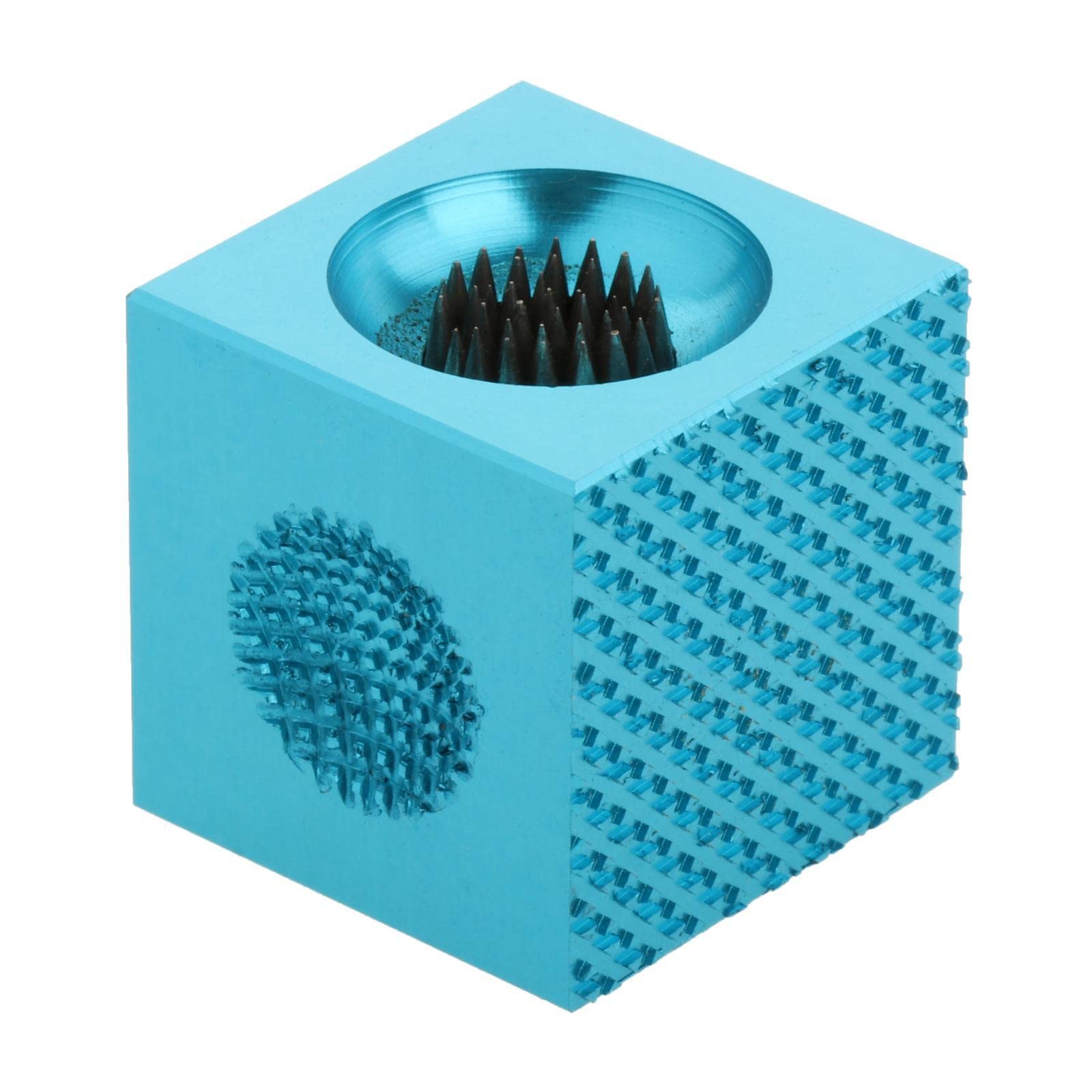 UJEAVETTE® Pool Cue Tip Shaper Spike Tool Lightweight Cube Shape Stainless Steel Trimme Blue