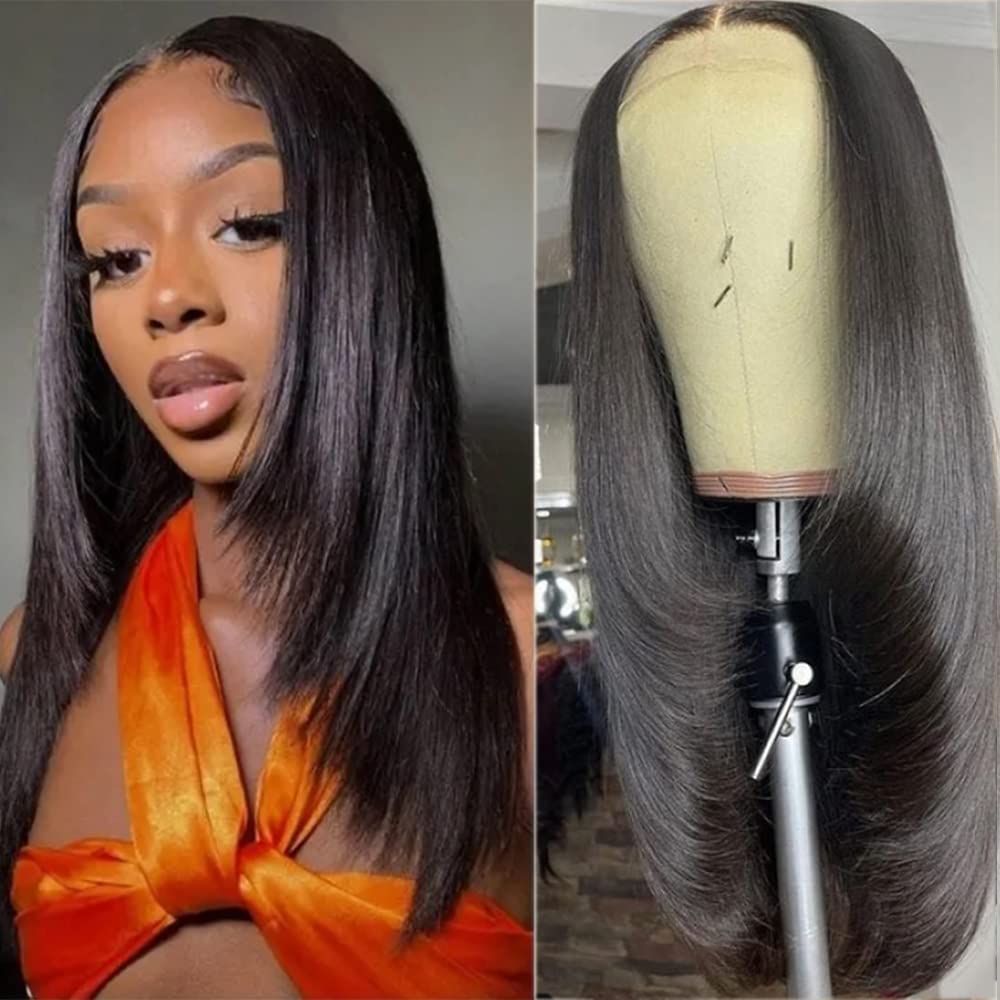 Nadula Layer Haircut 13x4 Lace Front Human Hair Wigs Inner Buckle Cut Straight