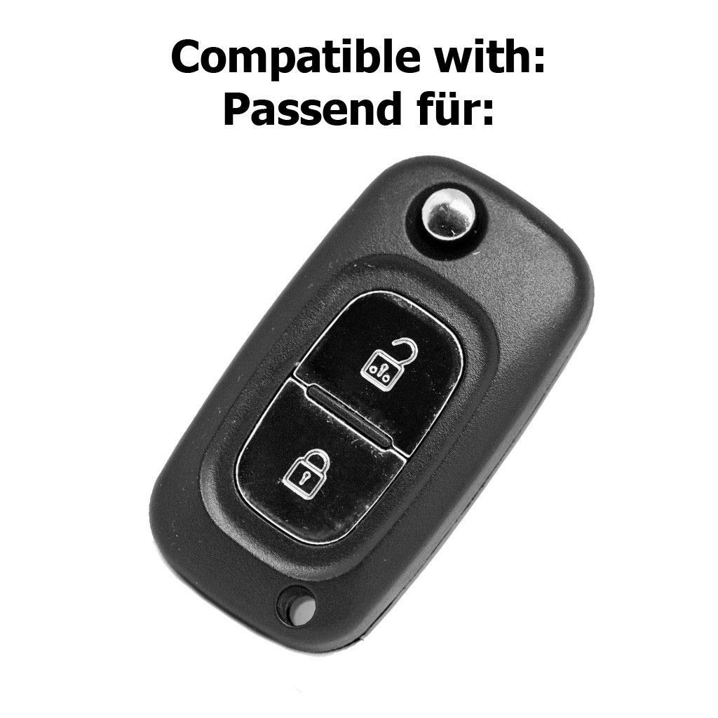 Aqxreight Custodia Portachiavi Telecomando 2 Pulsanti Per Renault Clio III, Kangoo II, Master, Modus - Guscio In ABS Nero
