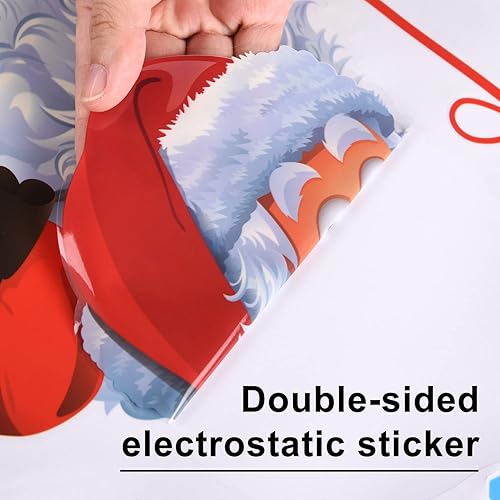 Miniatura 6 de Calcomanías de Navidad para ventanas, corona, copos de nieve, Papá Noel, árbol de Navidad, pared, ventana, calcomanías para puerta, calcomanías