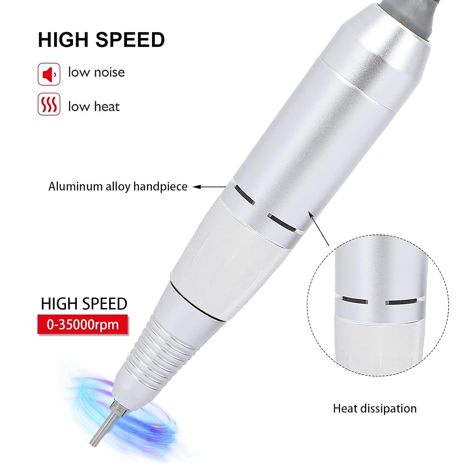 Trapano per Unghie Manipolo Professionale Elettrico Manicure Pedicure Trapano Sostituzione Penna Smerigliatrice per Unghie Manipolo