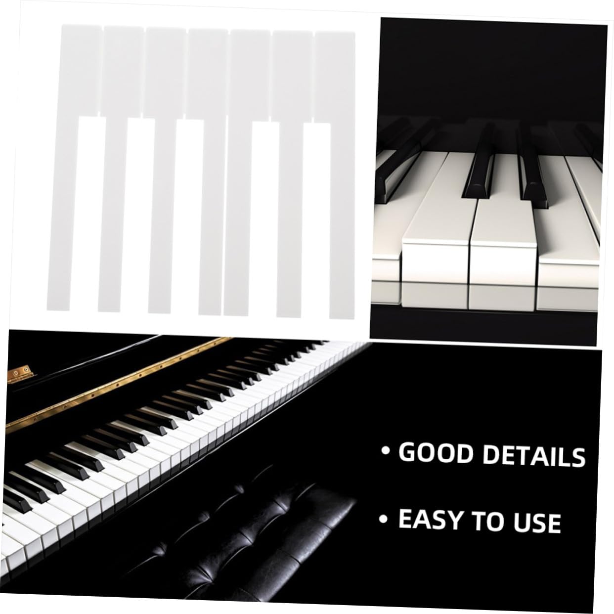 52 Piezas Kit Teclas Repuesto Piano Duraderas Accesorio Reparación Instrumento Musical Práctico Compacto Portátil