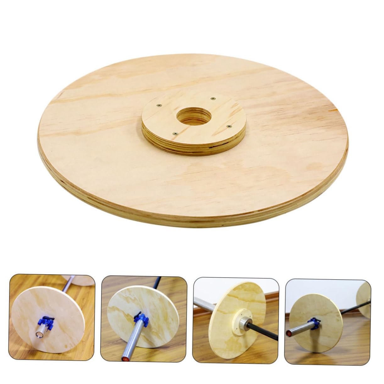 Toyvian Disco de Pesas de Madera Beige Fácil de Desmontar y Transportar para Entrenamiento de Rehabilitación Adecuado para Ejercicios de Fitness y Cambio de Peso