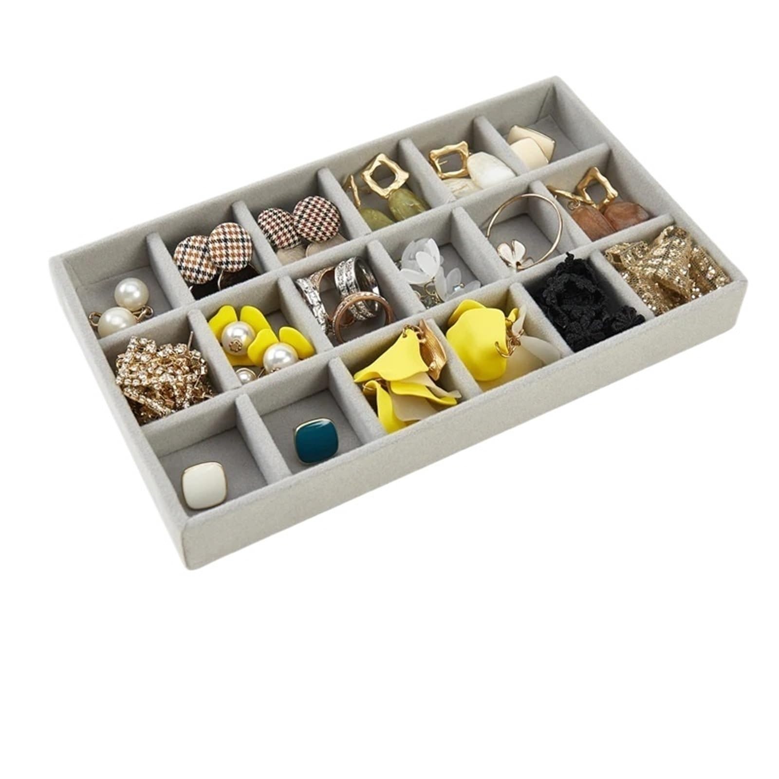 Sicrubious jewelry organizers and storage Jewelry Organizer Velvet Jewelry Storage Tray Display Ring Bracelet Necklace Storage Box Showcase Drawer Organizer Trays(Color 4)