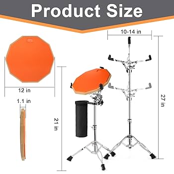 Pad Co オリジナル練習パッド、スタンドセット Amazon | YOUEON ドラム練習パッド スネアドラムスタンドセット