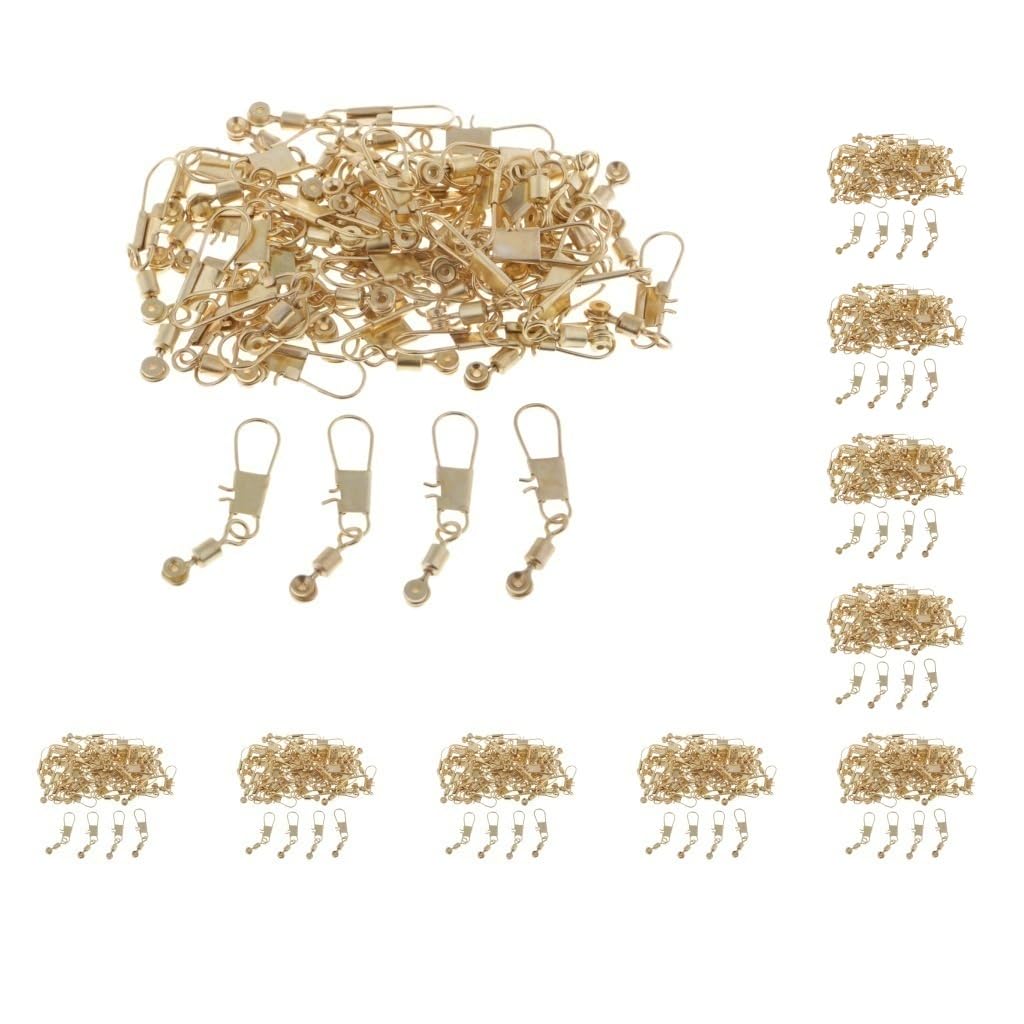 Lot de 50 émerillons en cuivre pour pêche - Doré