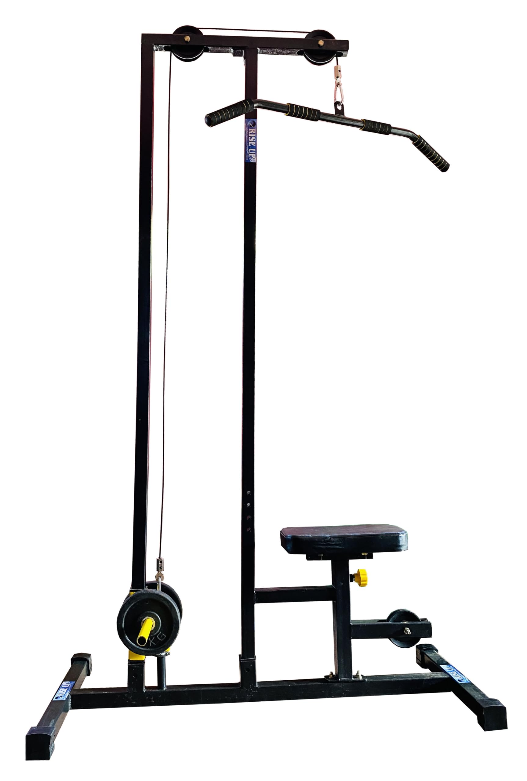 RISE UP ™ LAT Machine Sculpt a Stronger, Space-Saving and Back Exercise Weight Machine Home Gym Equipment , attachments Include pully , Bicep Handle , ( Capacity 200 kg )-image-41
