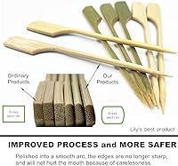 Vista 2 de HOPELF Pinchos de paleta de bambú de 7 pulgadas para cócteles, brochetas de frutas, barbacoa, cocina, parrilla, barbacoa. Púas de madera, más