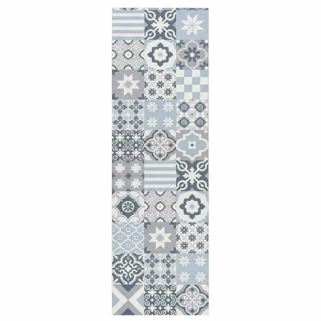 Alfombra vinílica Azul 60x500 Gran Formato pasillos extensos