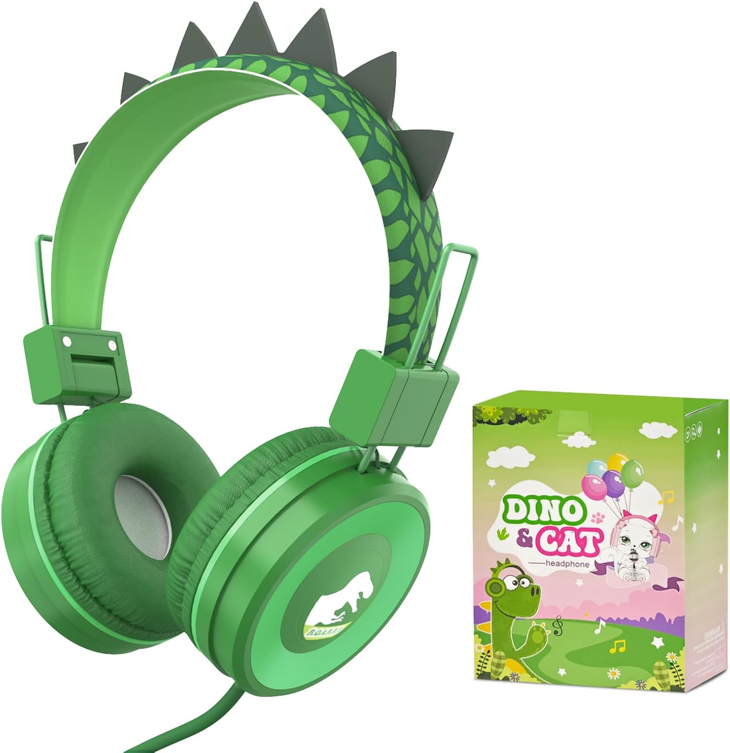 Kids Headphones, Cute Dinosaur Childrens Headphones Wired for Boys