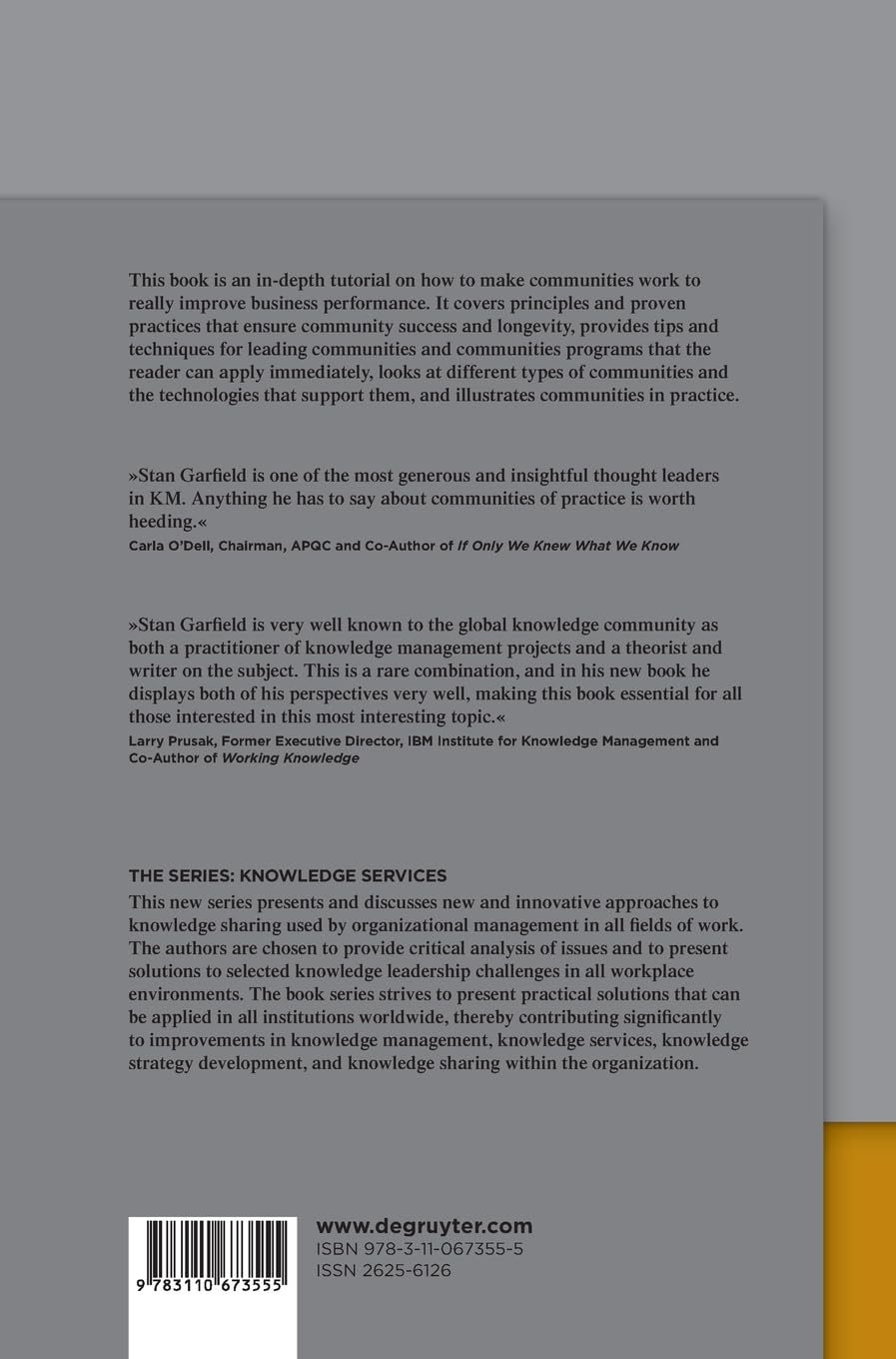 Handbook of Community Management: A Guide to Leading Communities of Practice (Knowledge Services)