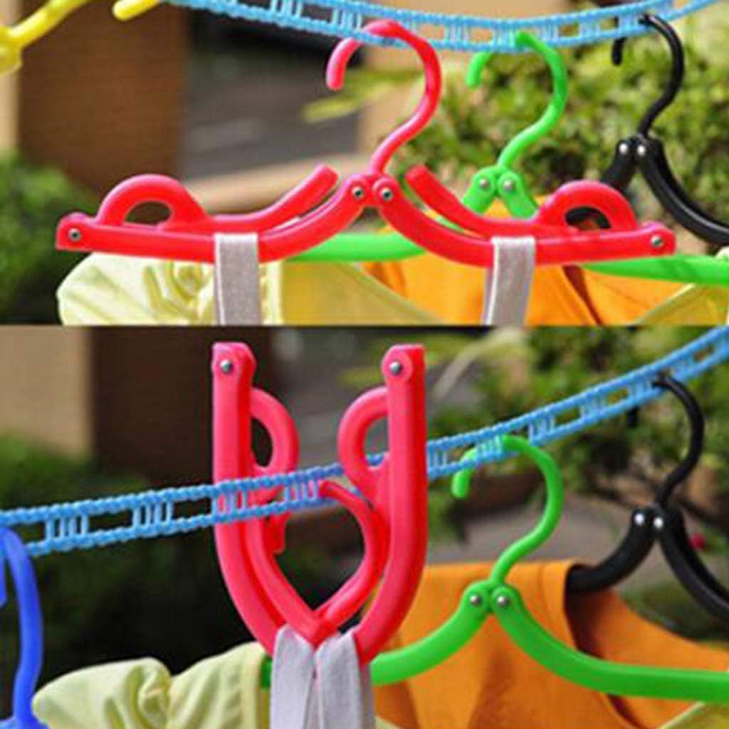 Coat Hangers,Clothes Organizer,Pack of 10 Foldable Clothes Hangers Non-Slip Trouser Hangers