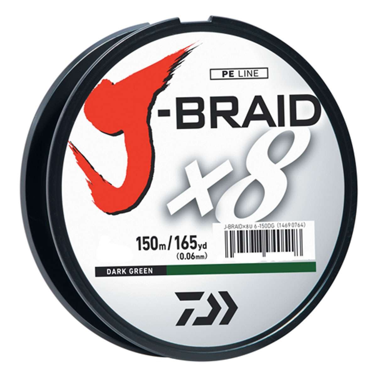 Daiwa J-Braid 150M 8-Strand Woven Round Braid Line
