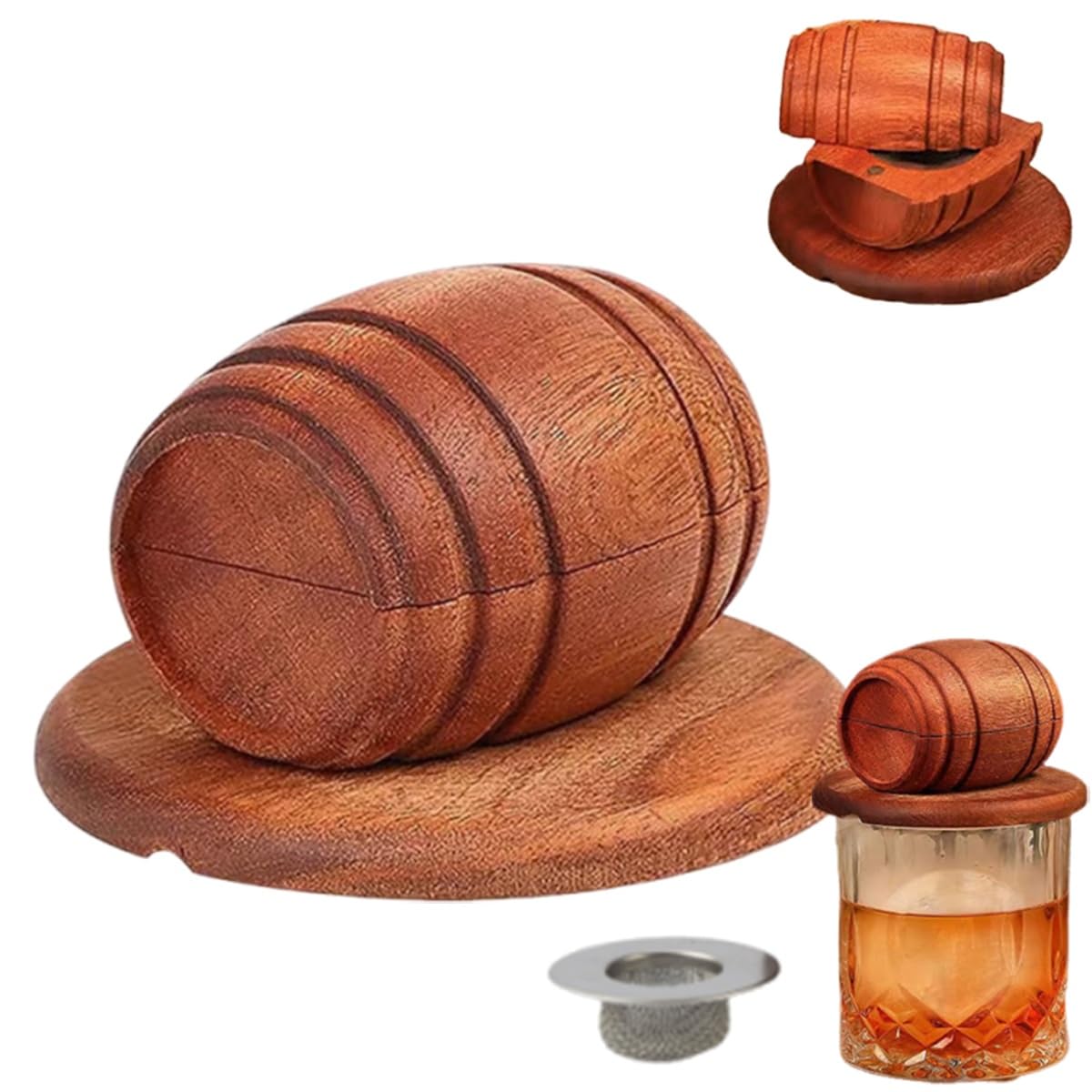 Kit per Affumicare in Botte di Legno, Affumicatore per Whisky e Cocktail, Kit per Affumicare in Stile Antico, Infusore per Affumicatore, Regalo Perfetto per Bar di Casa per Uomini, Papà, Mariti