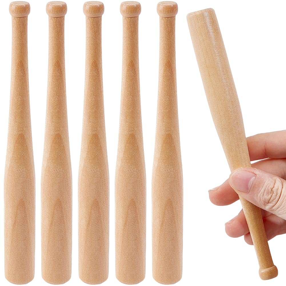 Mini bates de béisbol de madera sin terminar de 15cm, lote de manualidades creativas