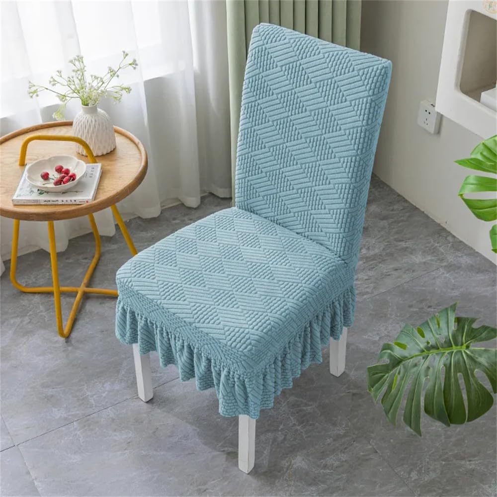 Housses de chaise de salle à manger lot de 4 avec dossier bleu mer
