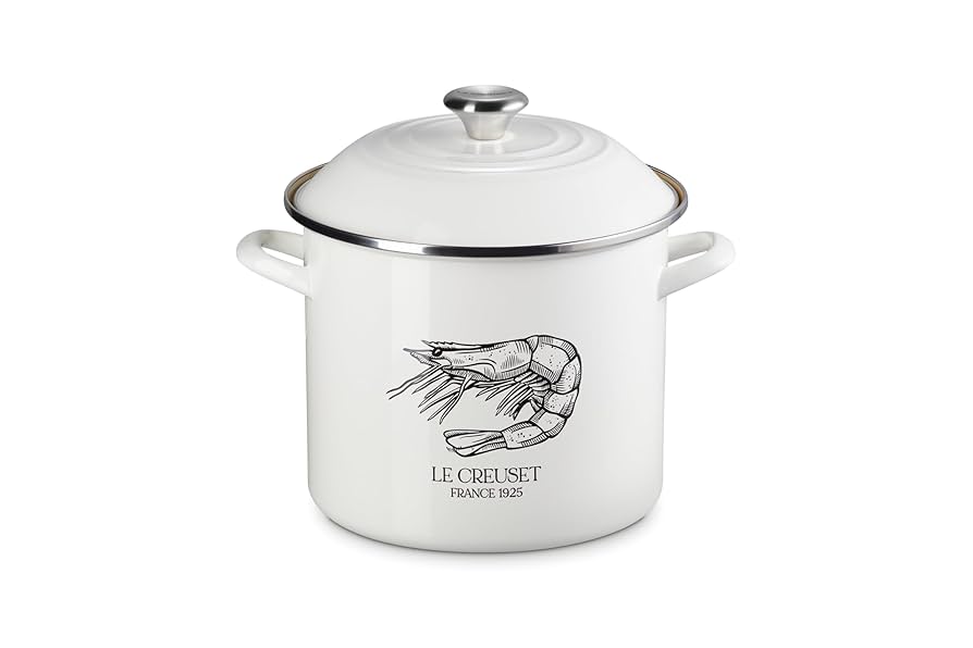 「新品」 LE CREUSET STOCKPOT WHITE Amazon.com: Le Creuset Enamel On Steel Traditional Shrimp