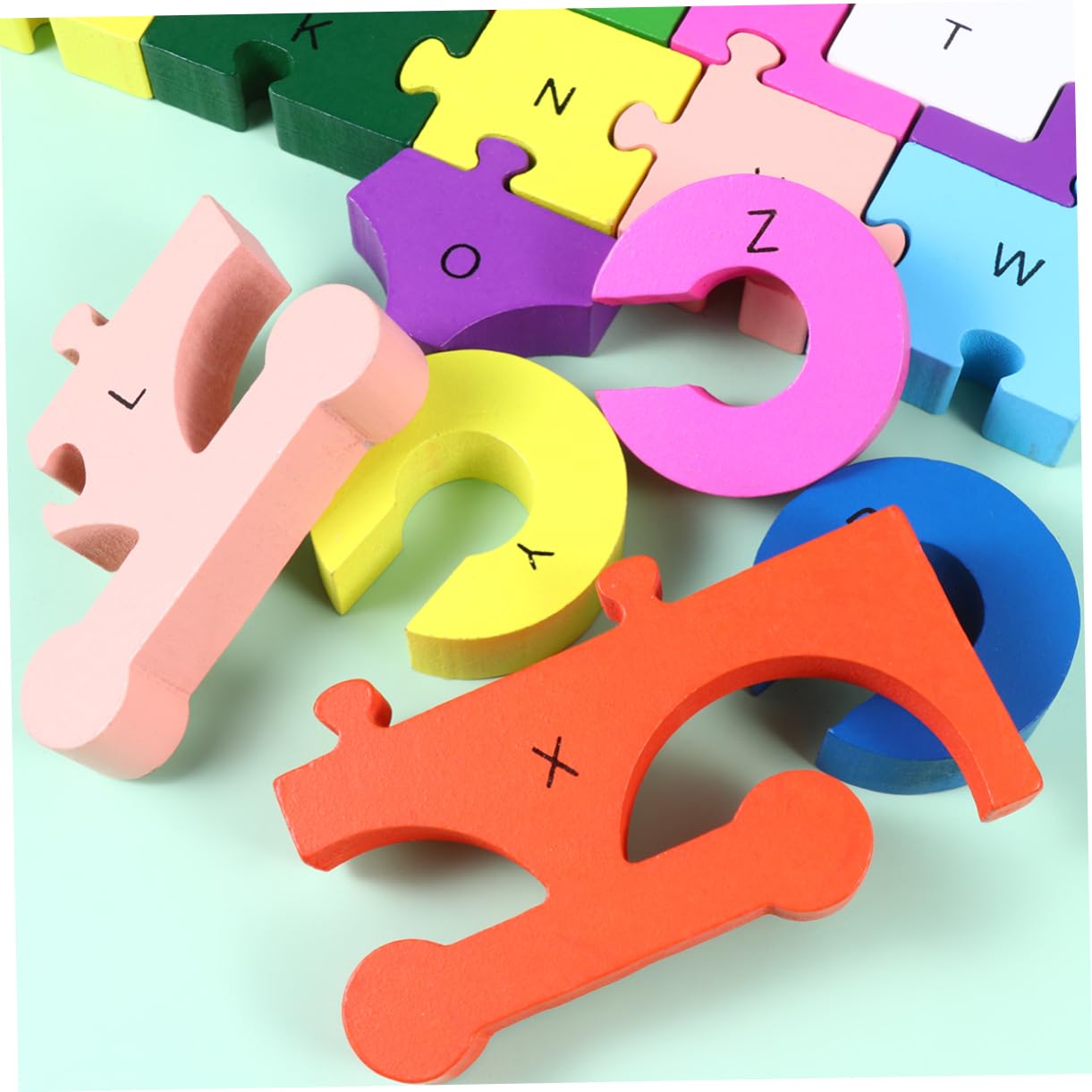 SUPVOX Puzzle Bois Alphabet Éducatif pour Enfant Cartoon Train