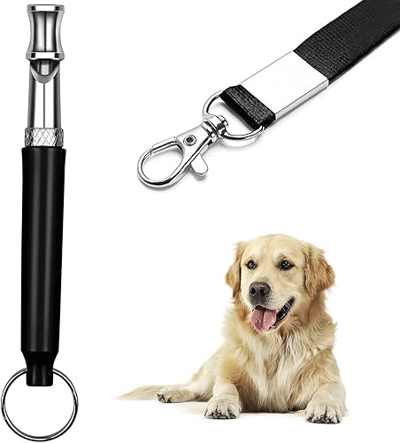 nzonpet Silbatos profesionales de entrenamiento para perros, frecuencia ajustable, herramienta de parada de ladridos por ultrasonido, con correa
