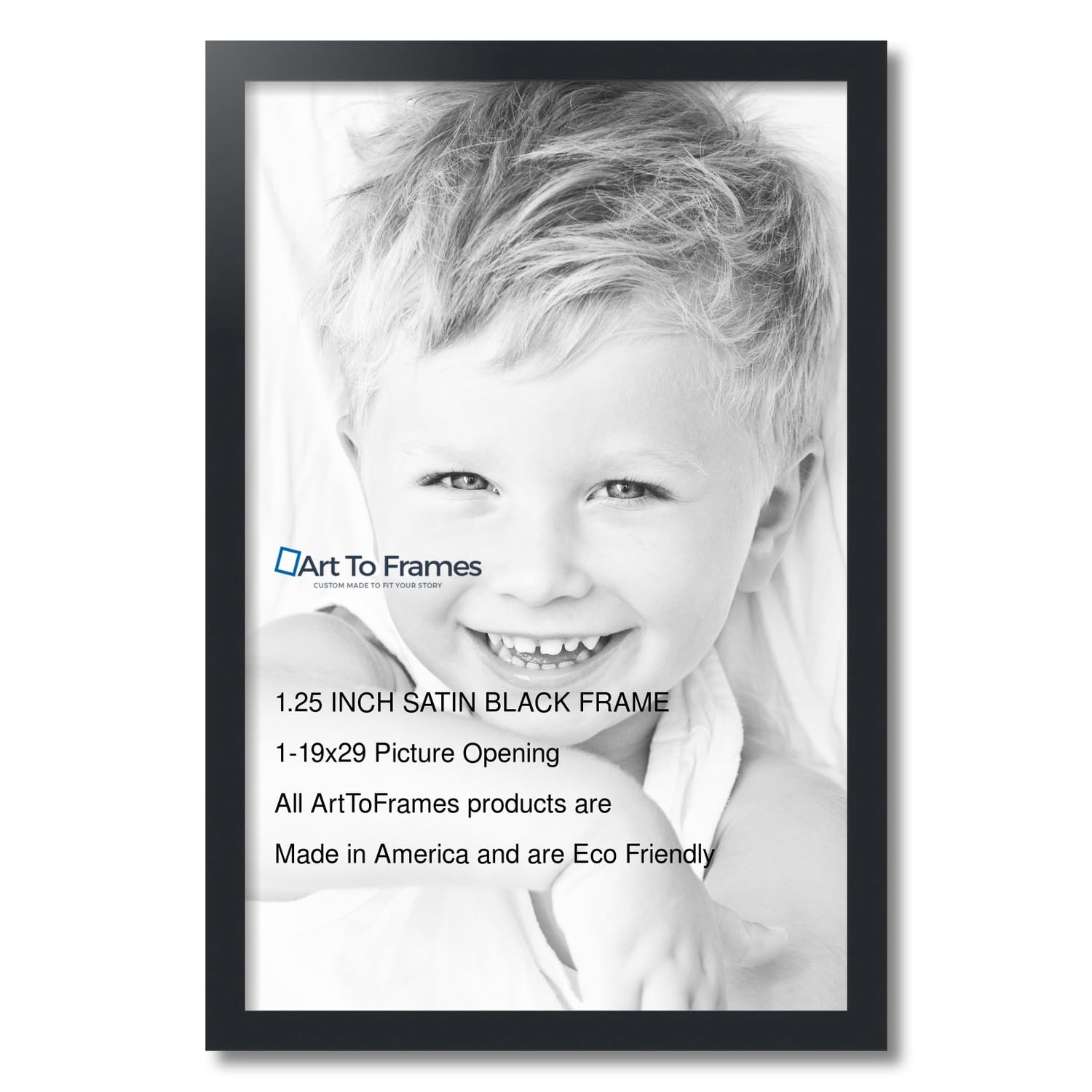 ArtToFrames 19x29 inch Satin Black Picture Frame, 2WOMFRBW26079-19x29