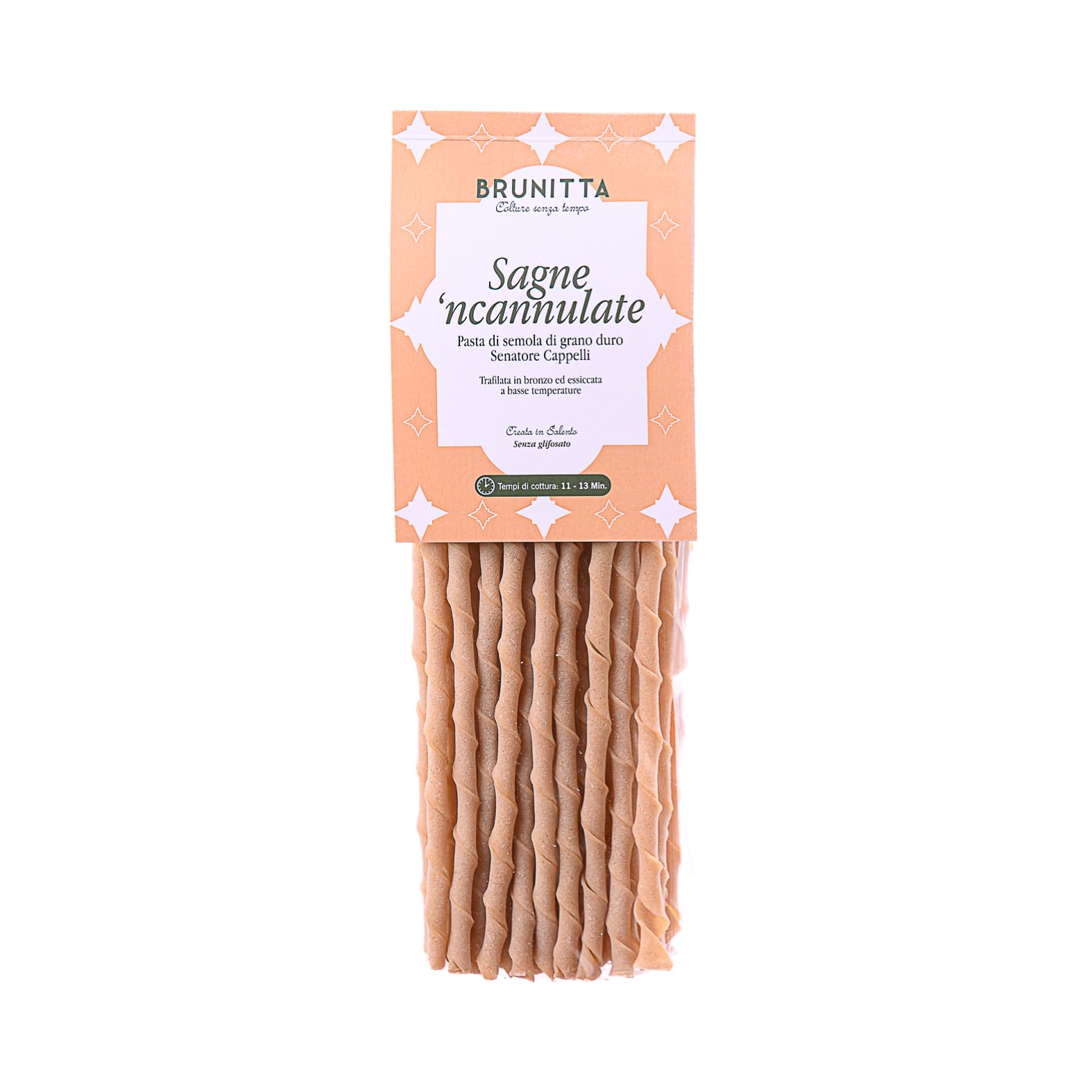 Brunitta - Sagne ncannulate di Grano Senatore Cappelli, Pasta Italiana Artigianale, Essiccata a Bassa Temperatura, Confezione 6 x 400 g