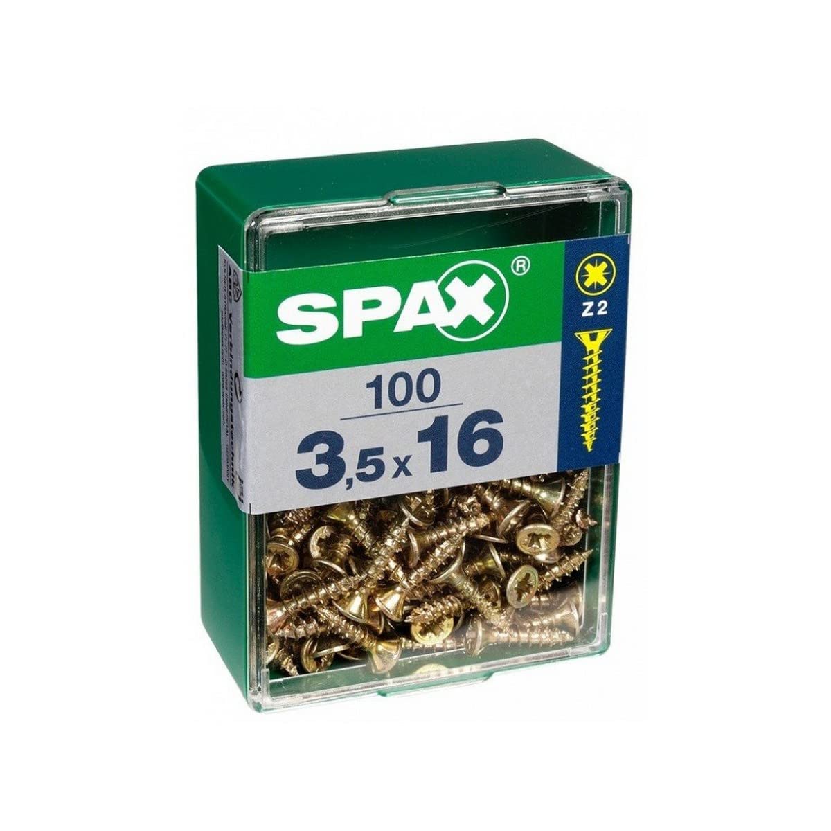 Spax Lemon Tree 4081020400202 20 Mm 100Pc (S) – Screw (Screw, Steel, Zinc, Wood, Flat Head, Pozidriv, Yellow)
