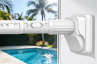 YNL Tension Curtain Rod No Drilling, 41-86 Inch Heavy Duty Shower Curtain Rod, One-Click Adjustable Tension Rods for Bathroom/Patio/Window, Outdoor Rods, Renter Friendly, Non-Slip, White
