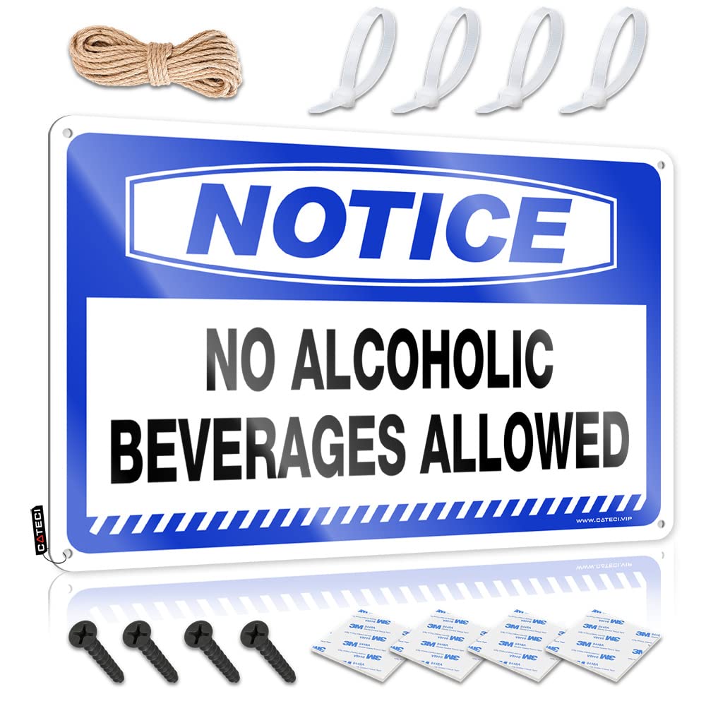 STWNVOITV Room Door Sign Notice No Alcoholic Beverages Allowed Tin Sign Tin Signs For Garage Garage Decor For Men(30X40CM)