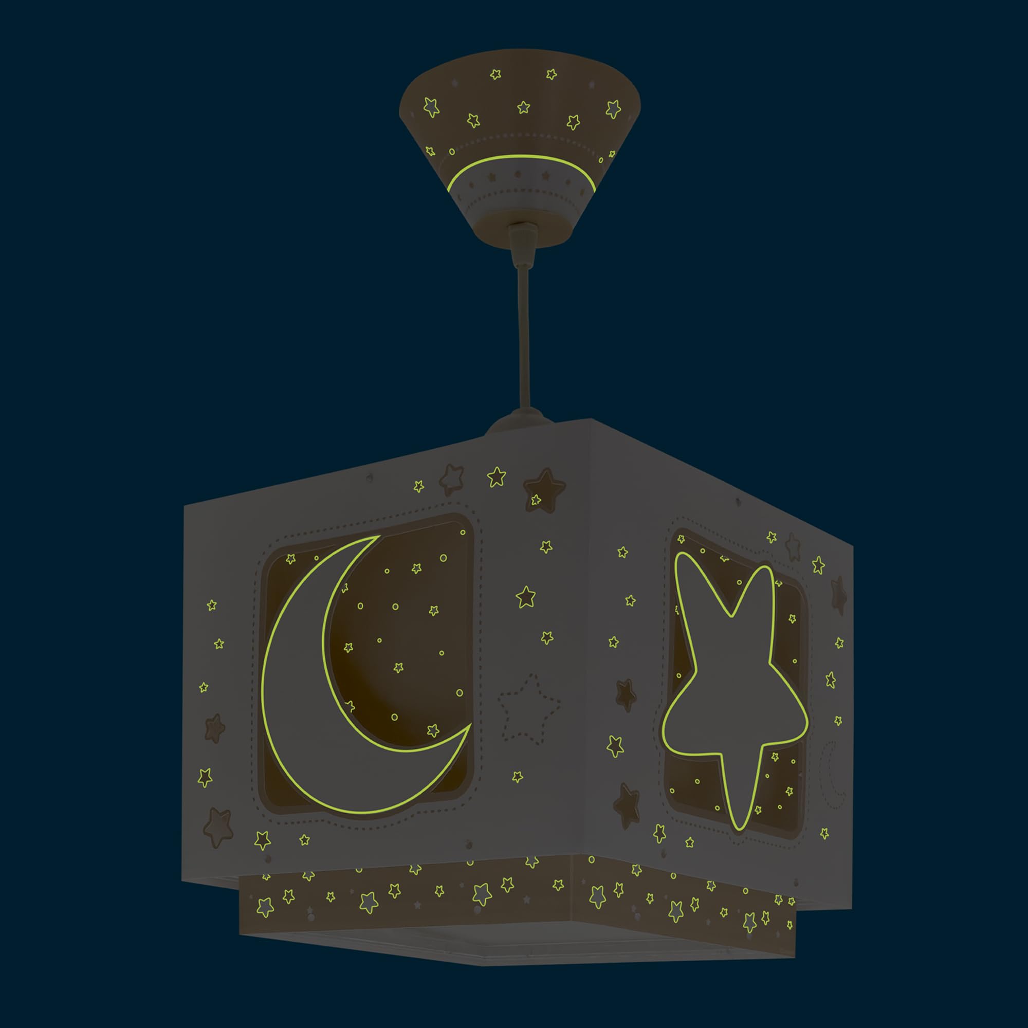 Dalber Lámpara de techo colgante infantil Luna y Estrellas Moonlight 63232B Color Beige, lámparas infantiles -