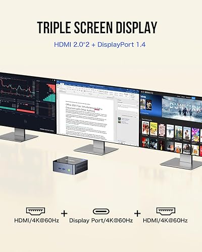 Miniatura 4 de GMKtec Mini computadora de escritorio, M3 Intel Core i5 12450H (8C12T, hasta 4.40GHz) Windows 11 Pro Mini PC preinstalado 16GB DDR4 (8GB*2) 512GB