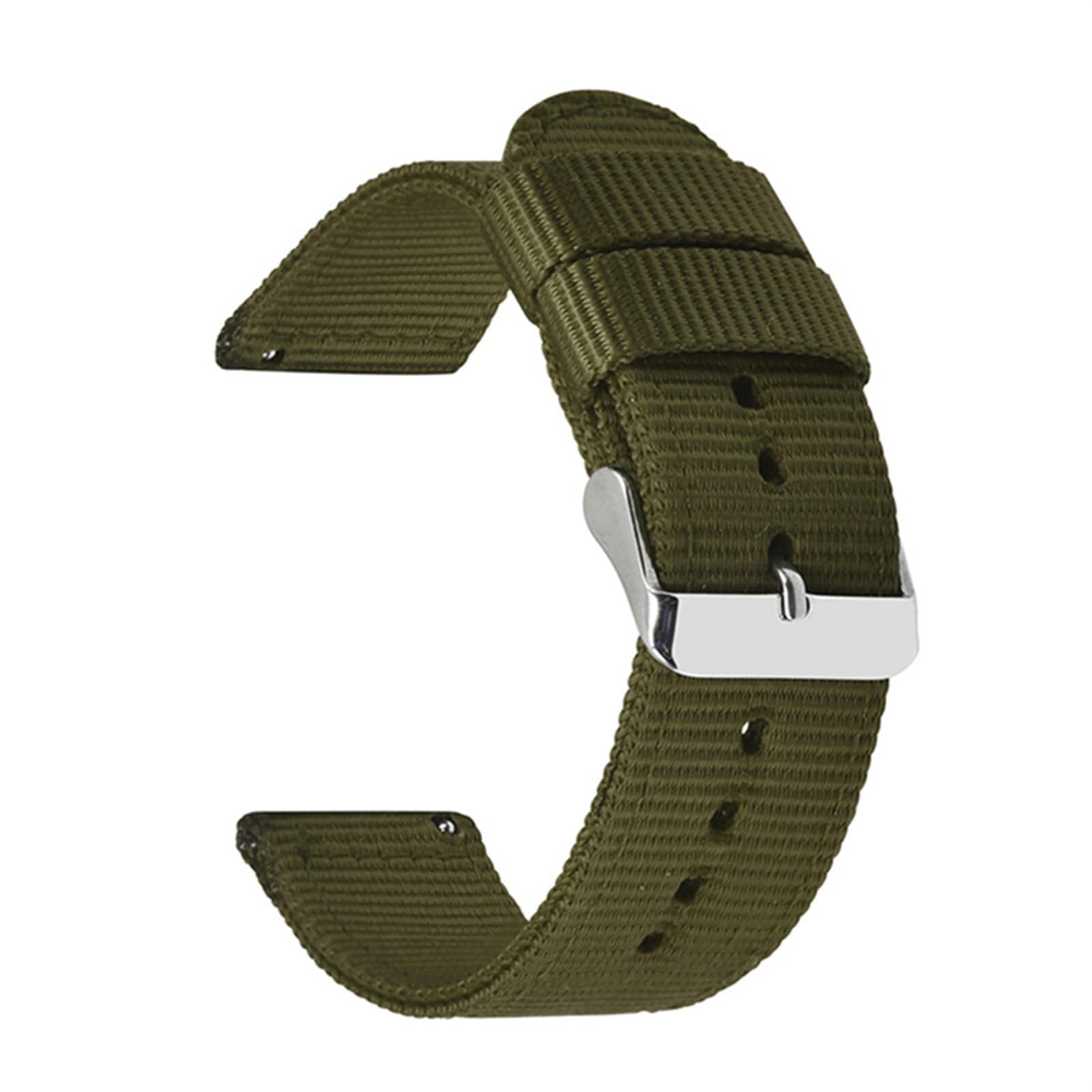 HABITZ Bracelet en nylon de qualité supérieure 18 mm 20 mm 22 mm 24 mm compatible for Samsung Galaxy Watch3 41 46 mm Watch42 46 mm Active2 40 44 mm Bracelet de montre for remplacement rapide (Color :