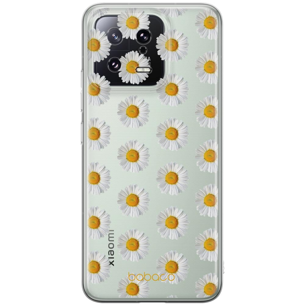 Babaco ERT GROUP mobile phone case for Xiaomi 13 original and officially Licensed pattern Flowers 009 optimally adapted to the shape of the mobile phone, partially transparent