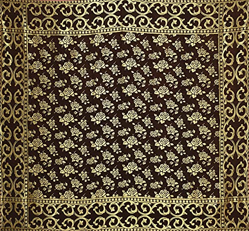 Image of Velvet Queen Size Bedsheet Set, 3 Piece Jaquard Weaved Long Life bedsheet with 2 Pillow Covers, Coffee Colour (Brown)