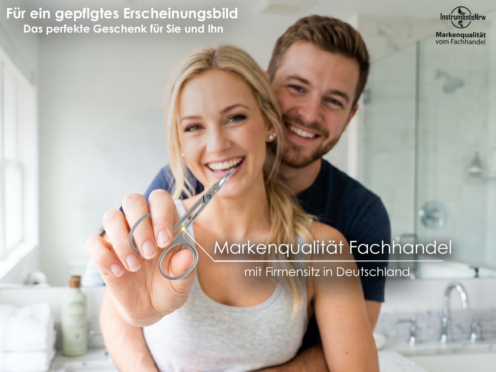 Nagelhautschere extra fein und scharf mit gebogener feiner Schnittfläche zum präzisen Kürzen von Nagelhautresten 8,5 cm Aus rostfreiem Edelstahl