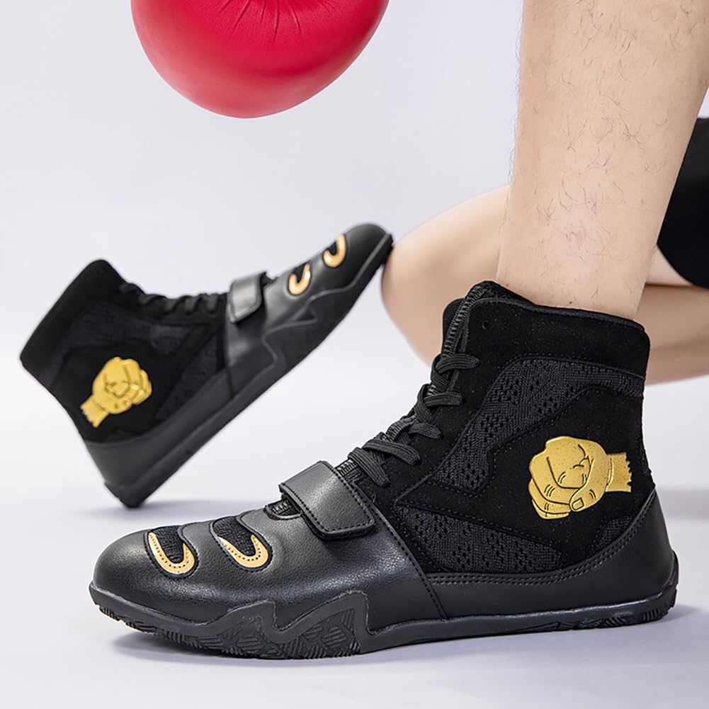 Męskie damskie buty treningowe Mid-Top, regulowana cholewka do owijania, antypoślizgowa ultracienka gumowa podeszwa, wygodne buty bojowe, pełne rozmiary