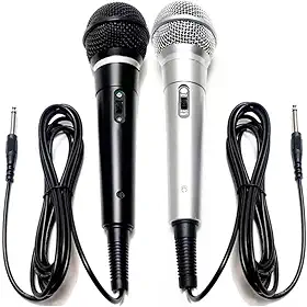 Kit de 2 Microfones Cardioide Dinâmicos Qualidade Profissional para Cantar Ao Vivo Ideal para Gravações e Apresentações