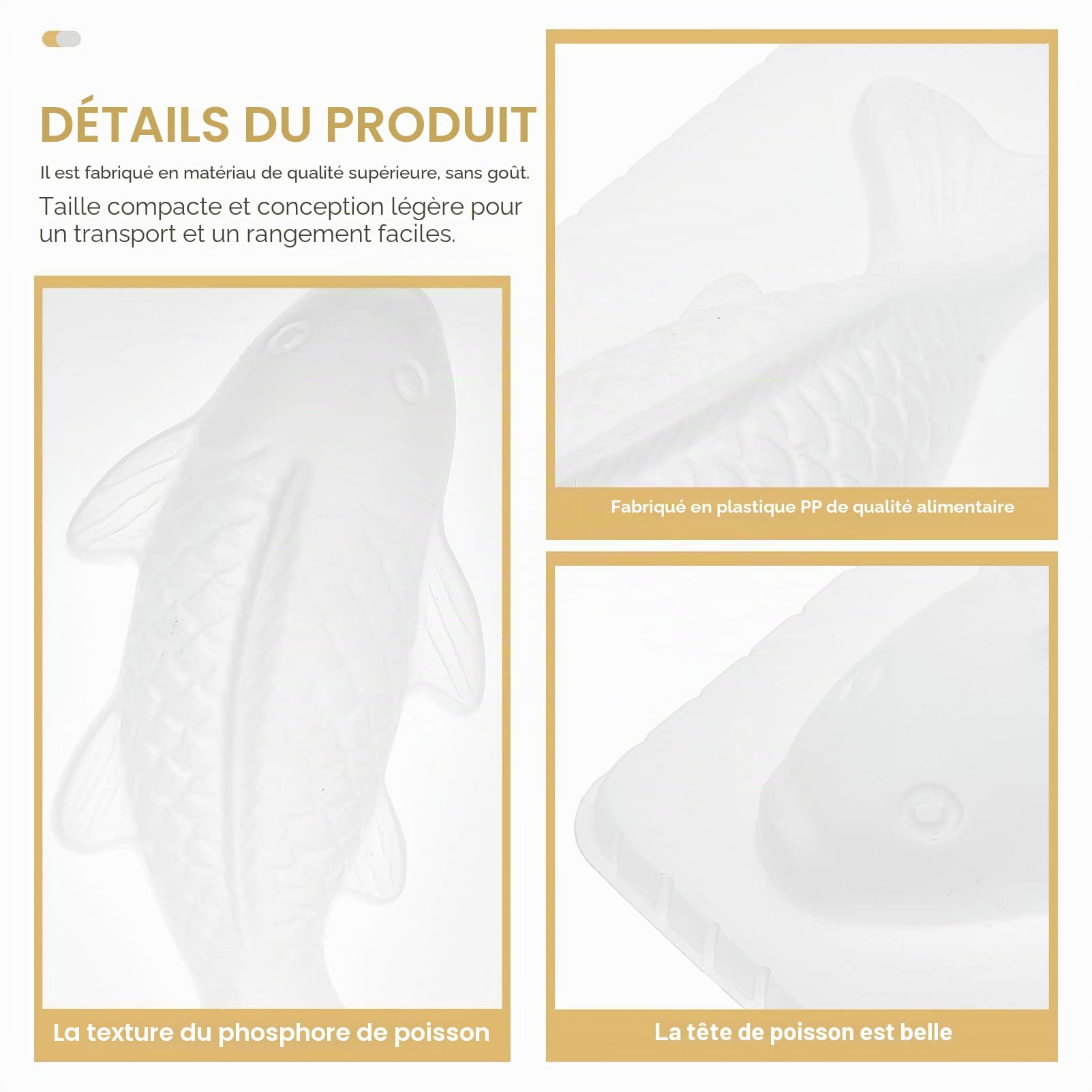 Angoily Moule Poisson Moules en Forme de Carpe de La Carpe 3D de de Gateau D' Gateau Paillon Antiadhésif Bricolage Jelly Poisson