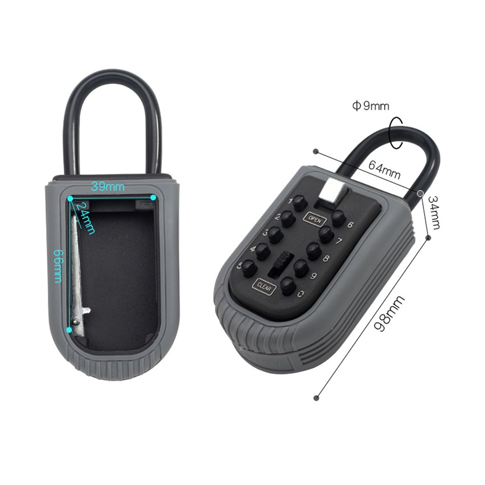 Tresor, Wasserdichter Schlüsselsafe for den Außenbereich, Wandbehang-Schlüsselaufbewahrungsbox, Passwortbox aus Zinklegierung Für Home Office, Hotellerie und Gewerbe